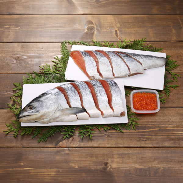 【お歳暮熨斗】北海道 銀毛新巻鮭といくら