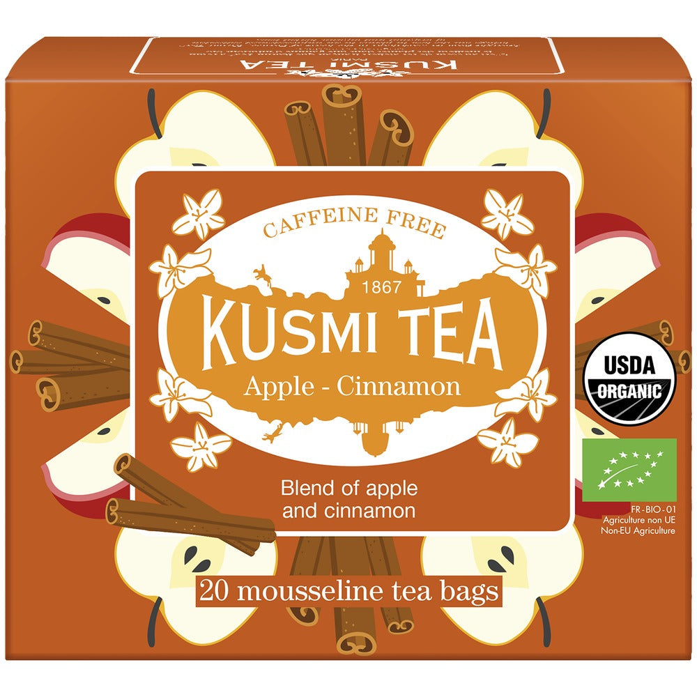 【食品ロス削減・賞味期限(2026年12月)】KUSMI TEA アップルシナモン ハーブティー ティーバッグ【20包×2箱】