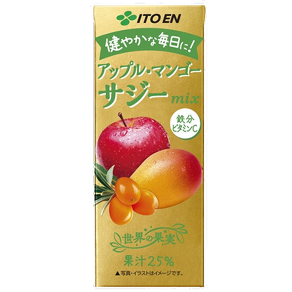 伊藤園世界の果実アップル・マンゴー&サジーミックス200ml×24本×4ケース(96本)