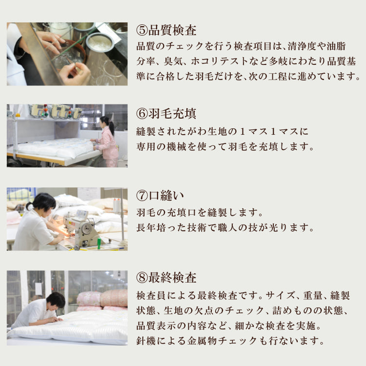 ハンガリー産ホワイトダックダウン85% 羽毛肌掛け布団 セミダブル ピンク