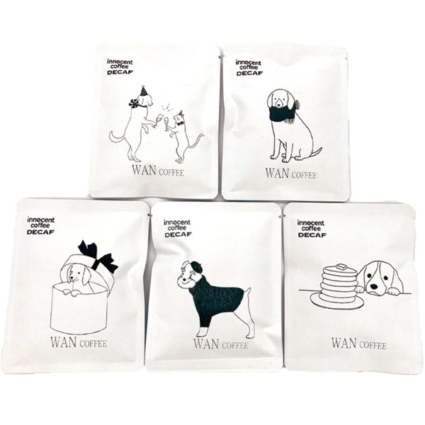 innocent coffee デカフェ絵柄ドリップコーヒー犬5pcギフトセット