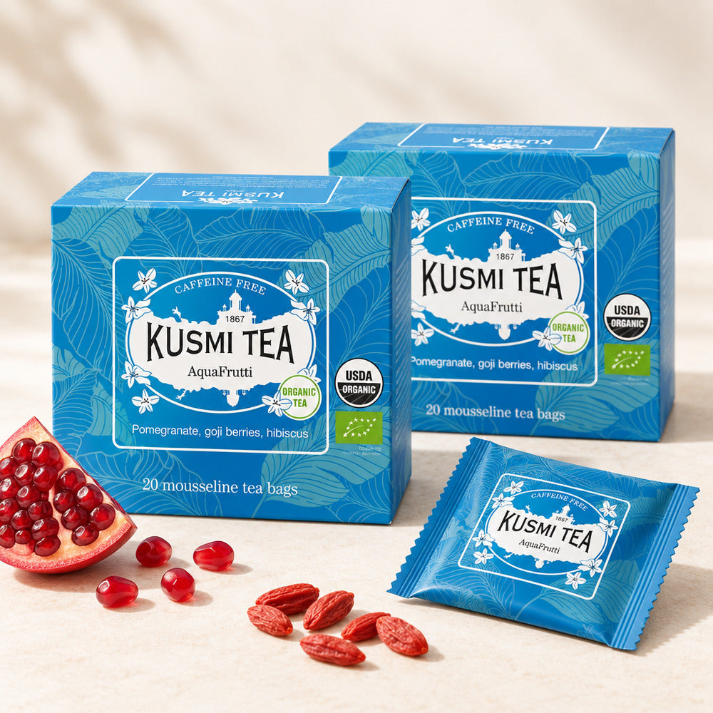 【食品ロス削減・賞味期限（2026年12月）】KUSMI TEA　アクアフルッティ ハーブティー ティーバッグ【20包×2箱】