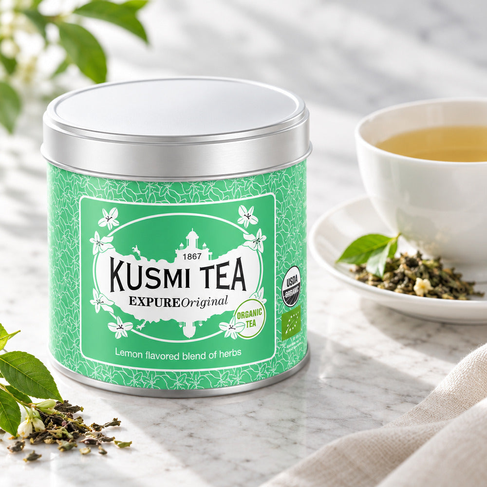 【食品ロス削減・賞味期限（2026年10月）】KUSMI TEA　エクスピュアオリジナル ハーブティー（缶）【100g】