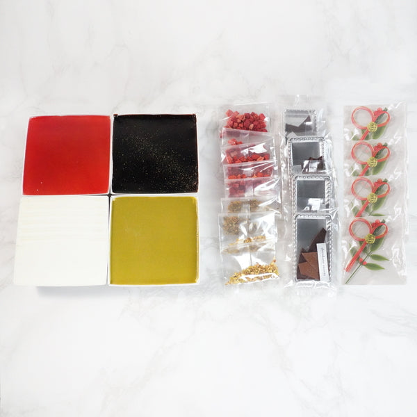 shirokane sweet　TOKYO　スクエアスイーツおせち　４種Mixスイーツアソート
（ベリーショート、ミロワールフランボワーズ、ミロワールショコラ、ミロワールピスターシュ）