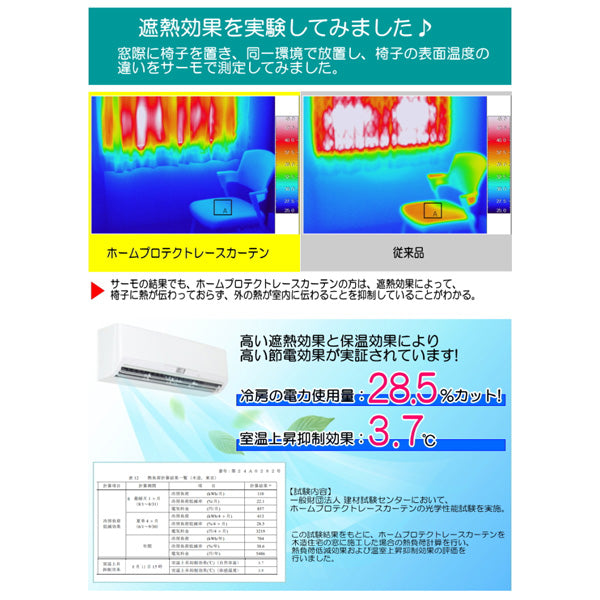 TEIJIN 帝人 遮熱・保温・UVカット・透け防止 多機能レースカーテン【100×176cm/2枚組】