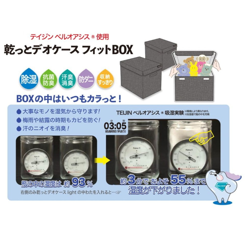 TEIJIN 乾っとデオケース【フィットBOX】（2個セット）グレー