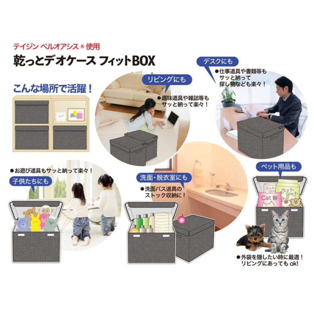 TEIJIN 乾っとデオケース【フィットBOX】（2個セット）グレー