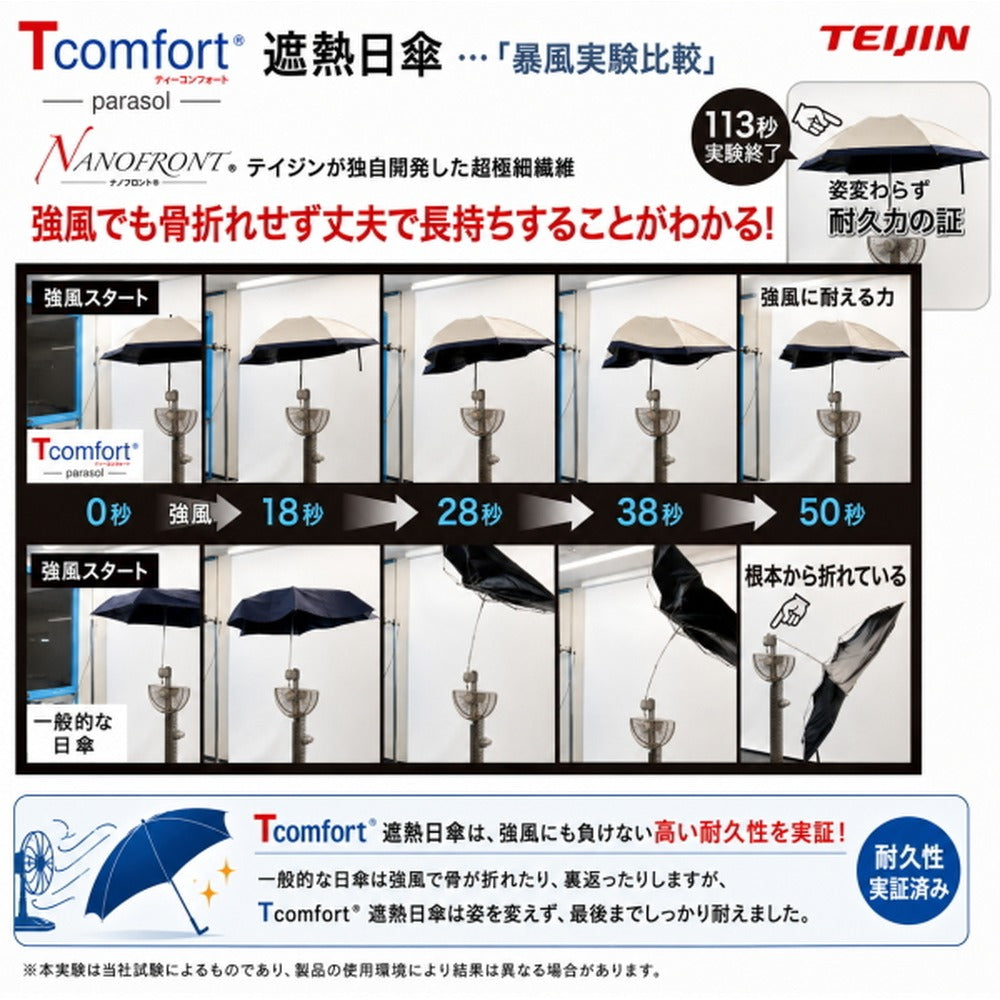 テイジン T-comfort　晴雨／男女兼用遮熱パラソル【グレージュ】