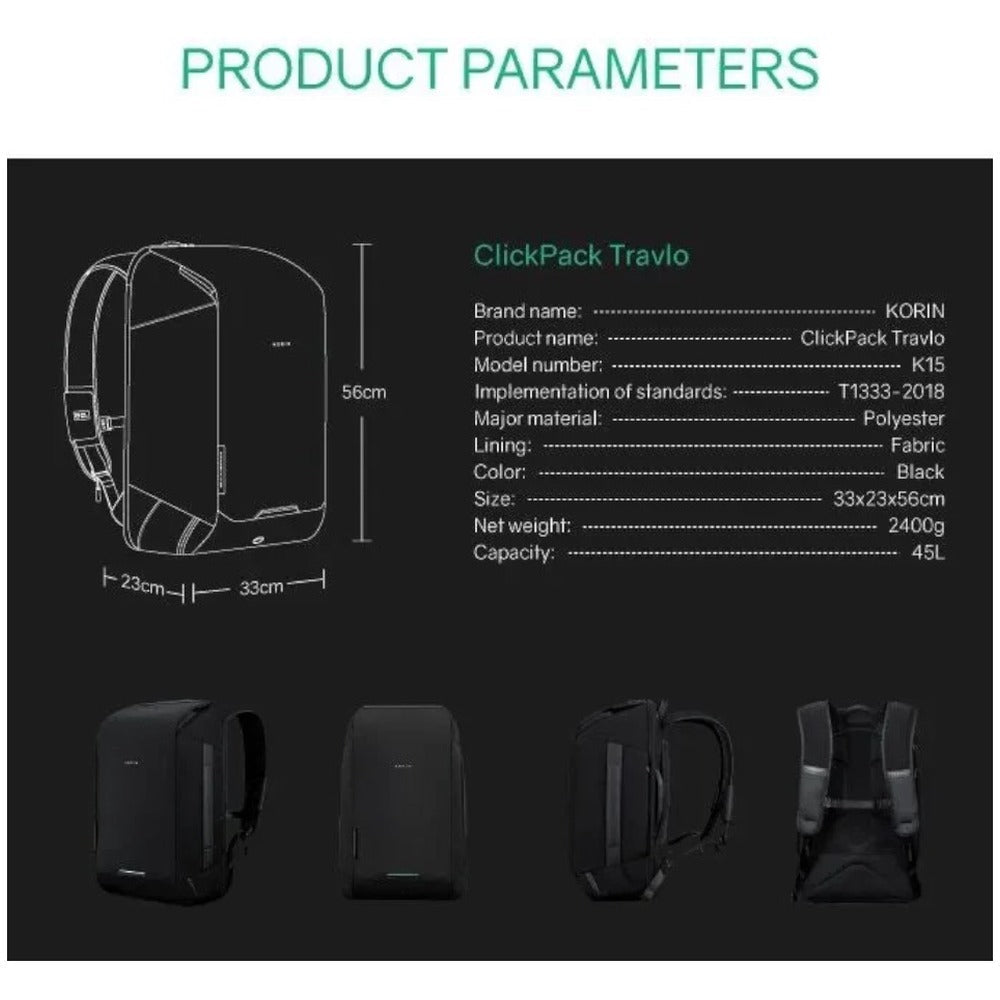 KORINDESIGN トラベロ45L（ブラック）