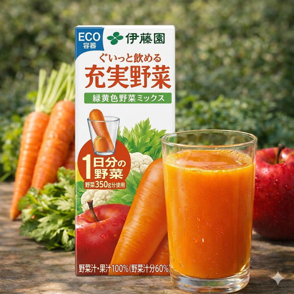 伊藤園充実野菜緑黄色野菜ミックス紙パック200ml×24本×4ケース(96本)