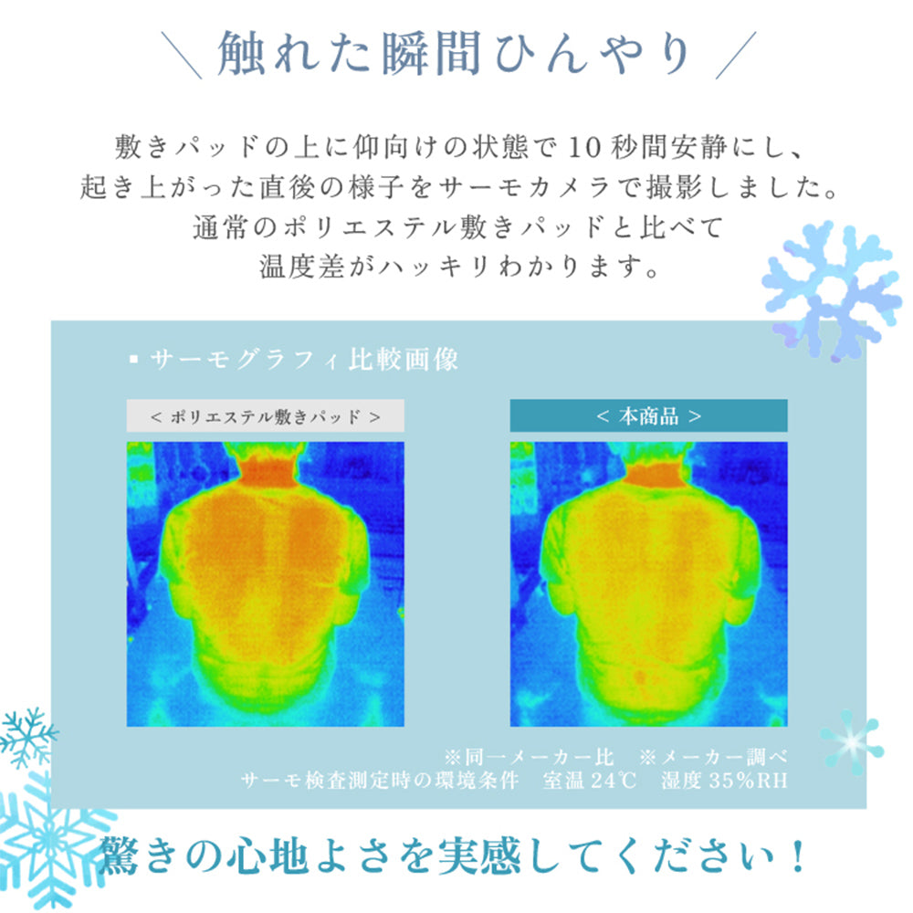除湿機能付き 冷感敷きパッド ダブル  ブルー