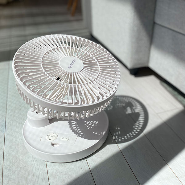 EXELUX コードレス静音サーキュレーター扇風機　ホワイト　25cm　PAN-EC10-WH
