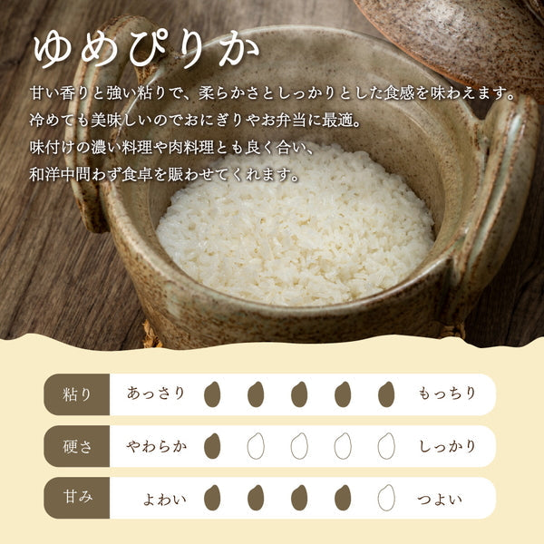 無洗米 北海道産ゆめぴりか 2kg×5袋（合計10kg）