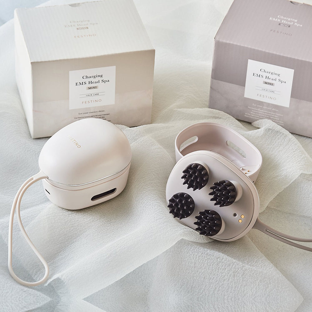 【ギフトカード】FESTINO(フェスティノ) 充電式 EMSヘッドスパ ミニ サンドベージュ