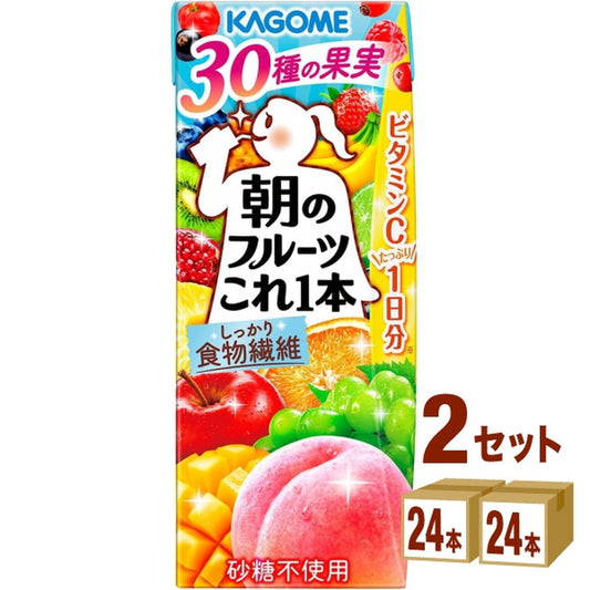 カゴメ 朝のフルーツこれ一本 200ml×24本×2ケース (48本)