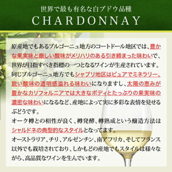世界のシャルドネ 飲み比べ 5本セット【常温便】