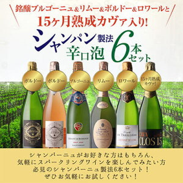 シャンパン製法 辛口泡6本セット【クール便】