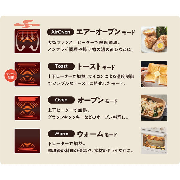 レコルト エアーオーブントースター (レッド)